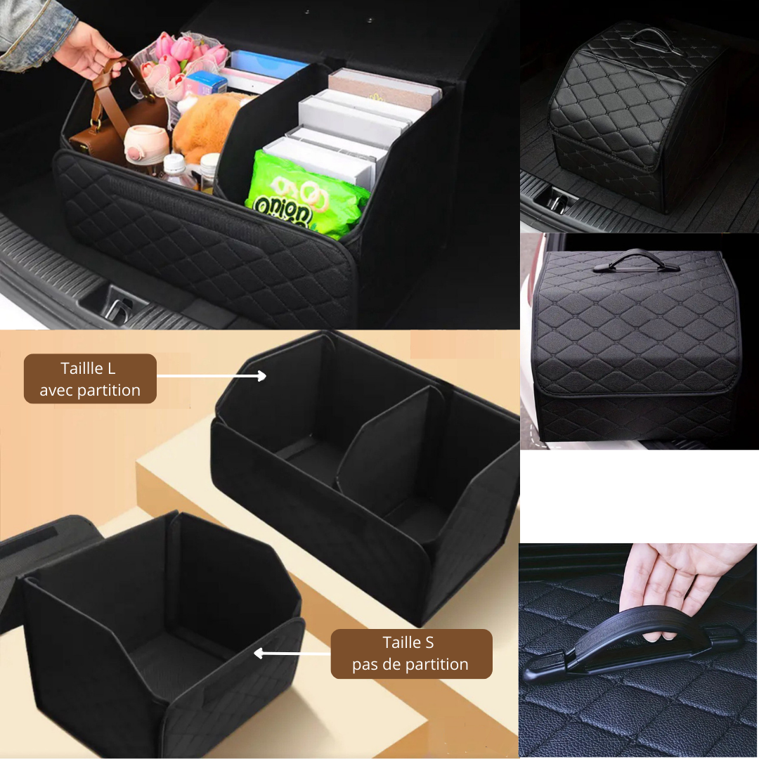 Sac de Rangement pour coffre voiture - Noir Carreaux