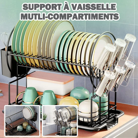 Egouttoire-vaisselle-multi-compartiments