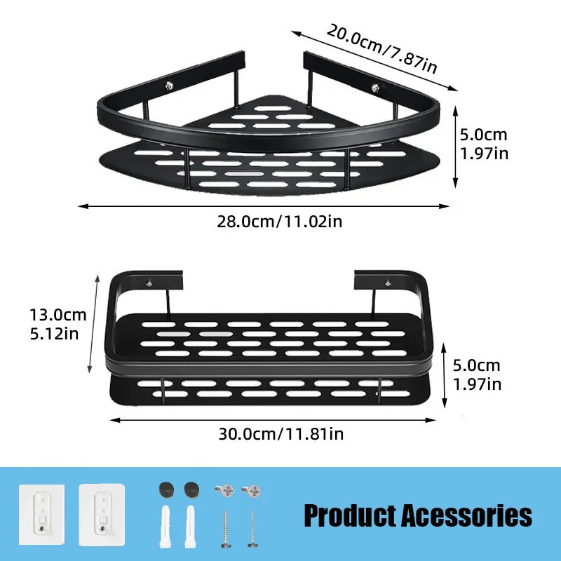 Étagère de Salle de Bain en Alliage Aluminium - Rectangle