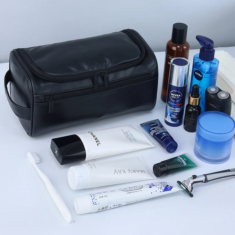 Organisateur de Toilette de Voyage pour Homme - Cuir PU