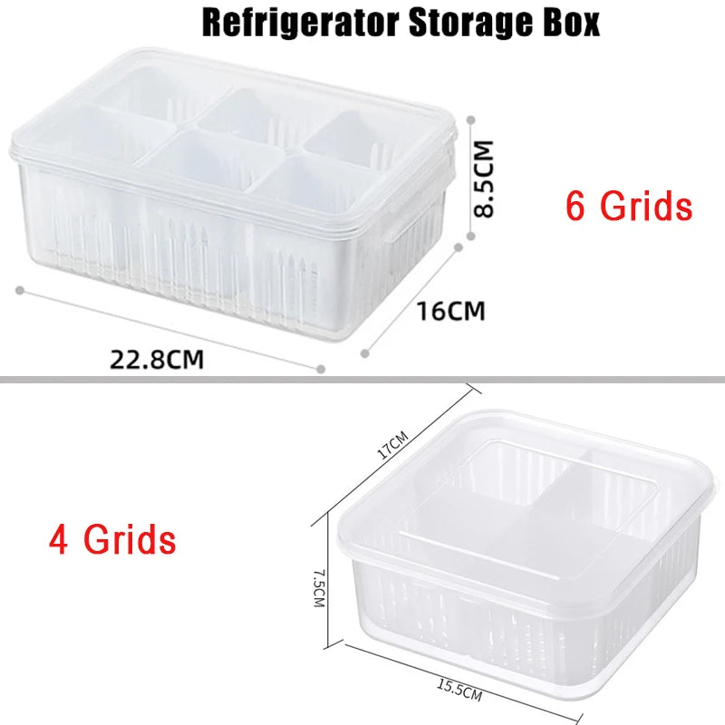 Boîte de Rangement pour Réfrigérateur 4/6 Grilles