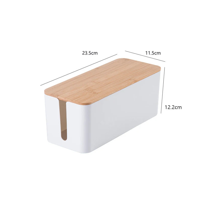 Boîte de Rangement Minimaliste pour Câbles et Prises de Bureau