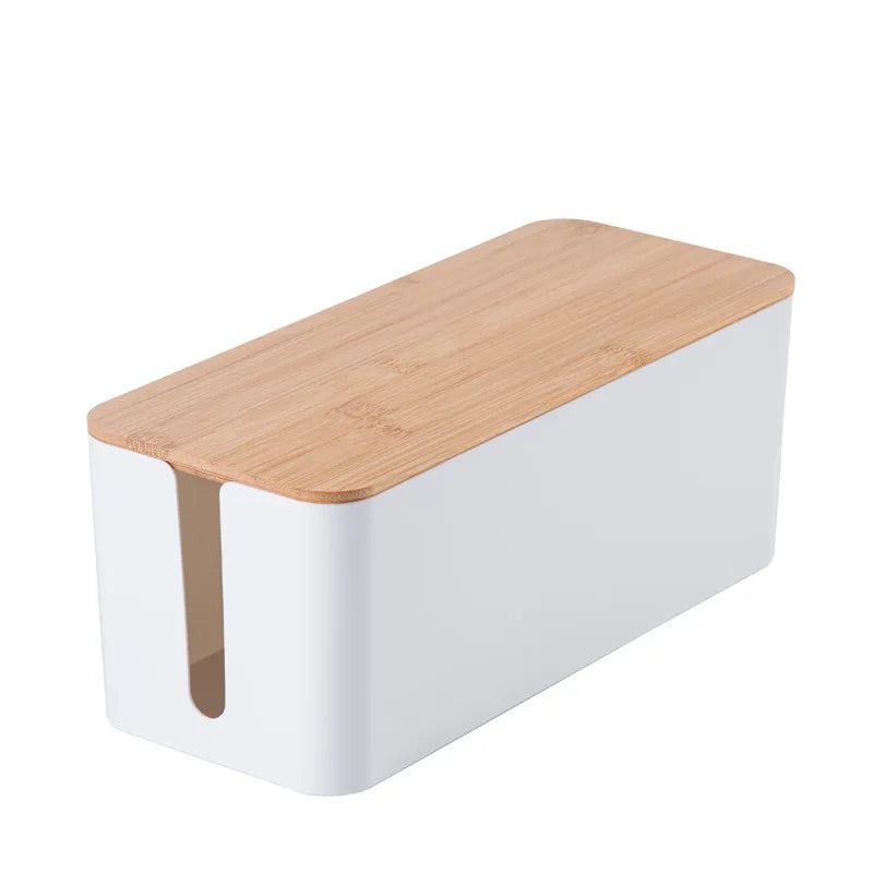 Boîte de Rangement Minimaliste pour Câbles et Prises de Bureau