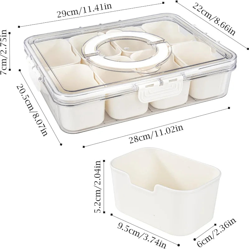 Boîte de rangement à 8 compartiments - boîte de conservation des collations fraîches