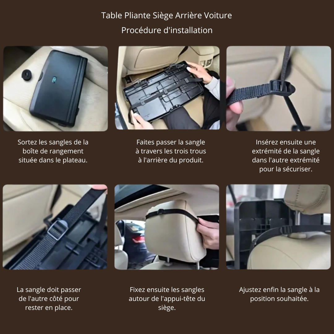 Accessoire de voiture - Table Pliante Siege Arrière