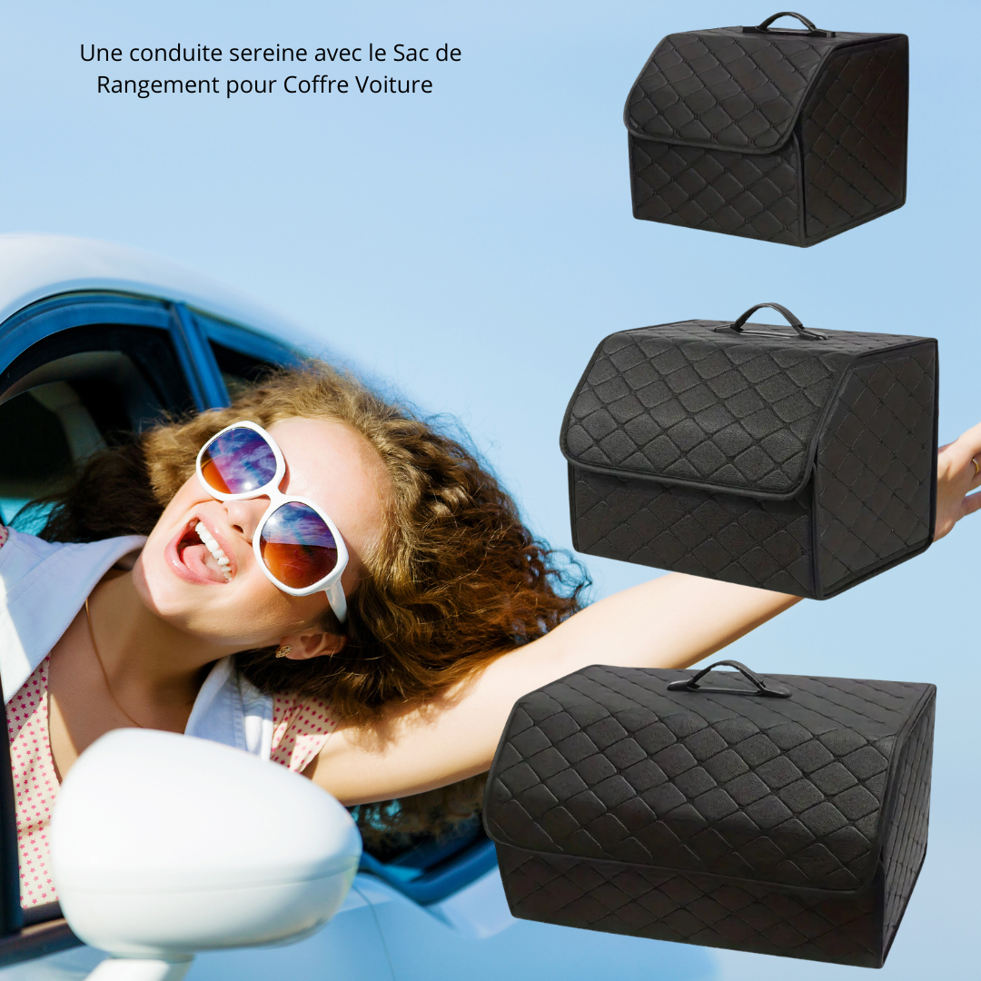 Sac de Rangement pour coffre voiture - Noir Carreaux